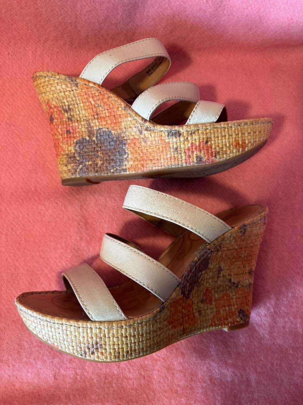 Born high wedge sandal - cream leather